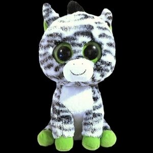 TY BEANIE BOOS ZIG ZAG ZEBRA 2011 9" PLUSH